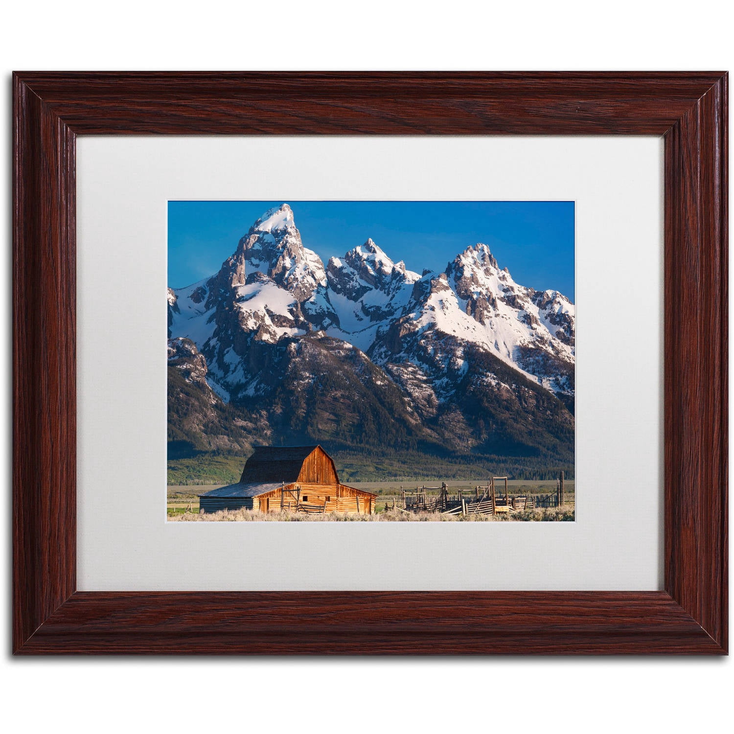 Trademark Fine Art "John Moulton Barn" Canvas Art by Michael Blanchette Photography White Matte, Wood Frame