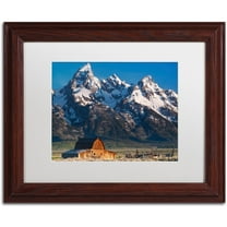 Trademark Fine Art "John Moulton Barn" Canvas Art by Michael Blanchette Photography White Matte, Wood Frame