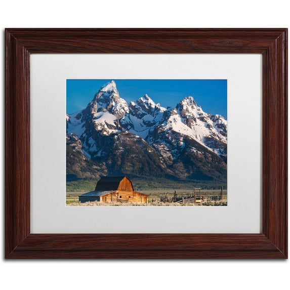 Trademark Fine Art "John Moulton Barn" Canvas Art by Michael Blanchette Photography White Matte, Wood Frame