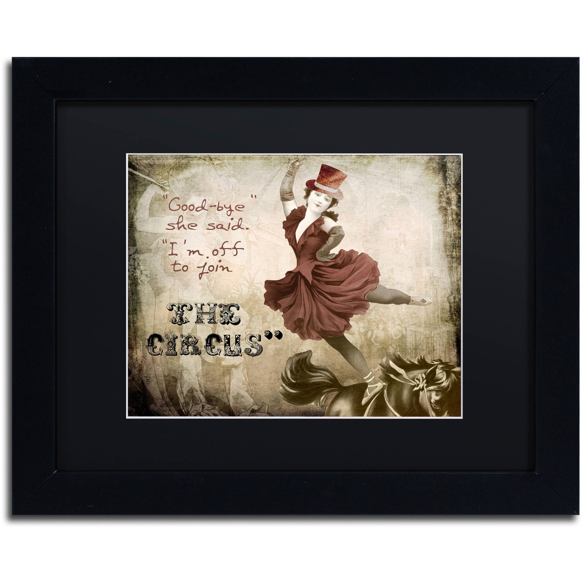 Trademark Fine Art "Join The Circus" Canvas Art by Color Bakery Black Matte, Black Frame