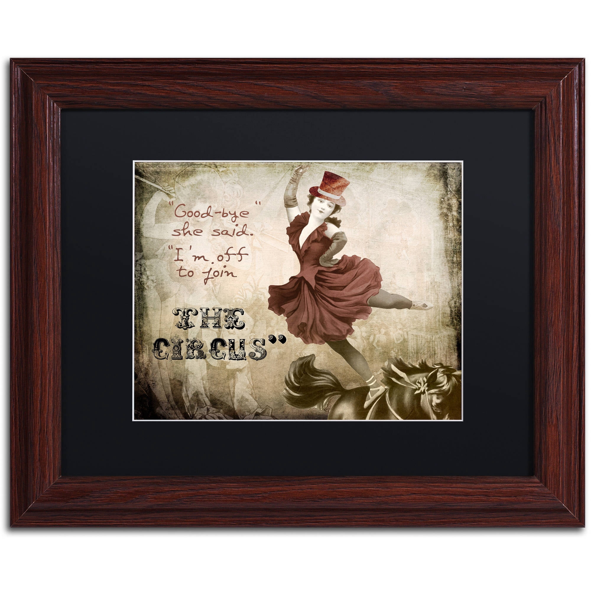 Trademark Fine Art "Join The Circus" Canvas Art by Color Bakery Black Matte, Wood Frame