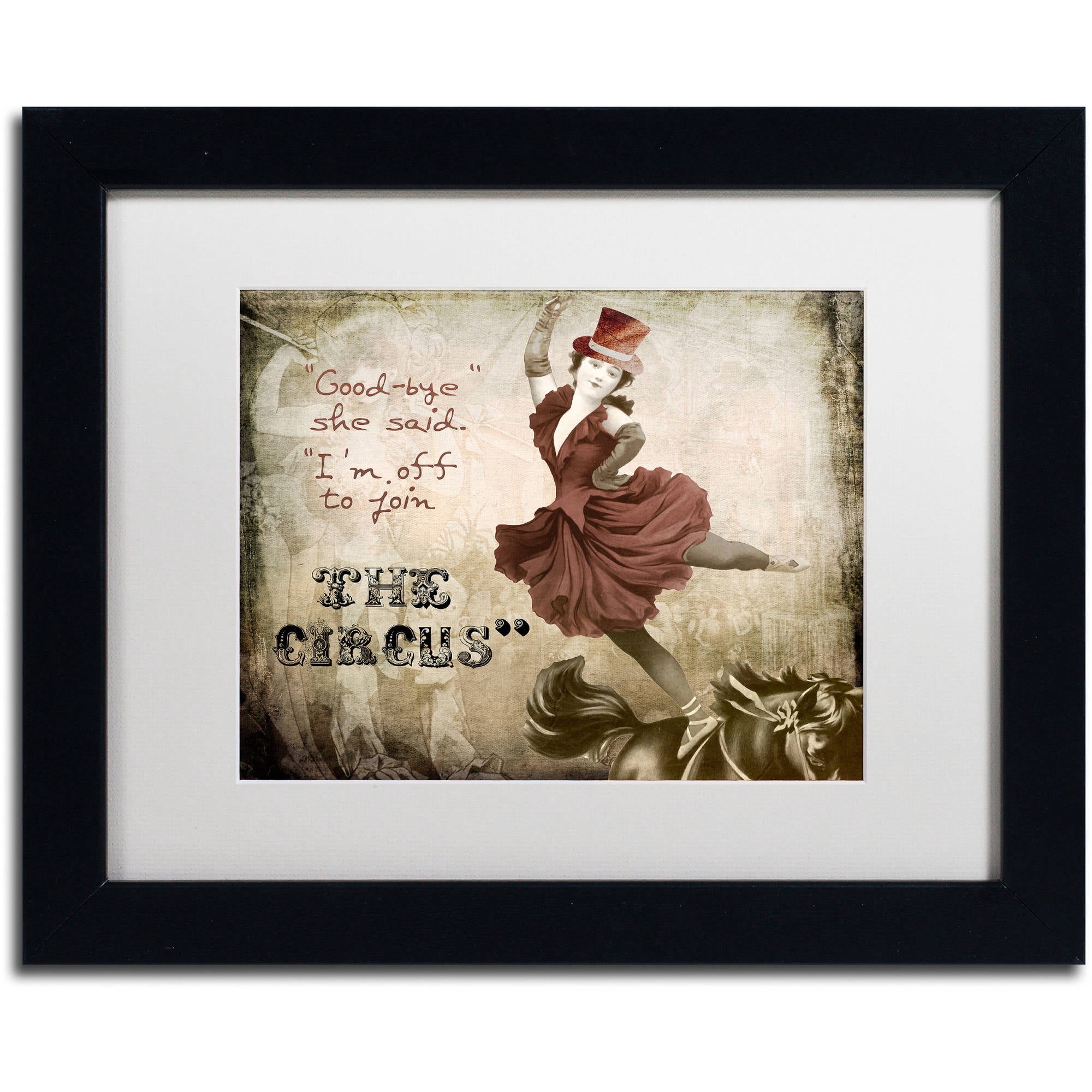 Trademark Fine Art "Join The Circus" Canvas Art by Color Bakery White Matte, Black Frame