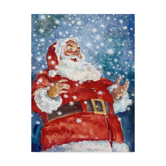 Trademark Fine Art 'Jolly Santa' Canvas Art by Hal Frenck