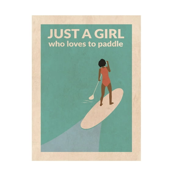Trademark Fine Art Jon Downer Just a Girl Who Loved To Paddle afro Canvas Wall Art