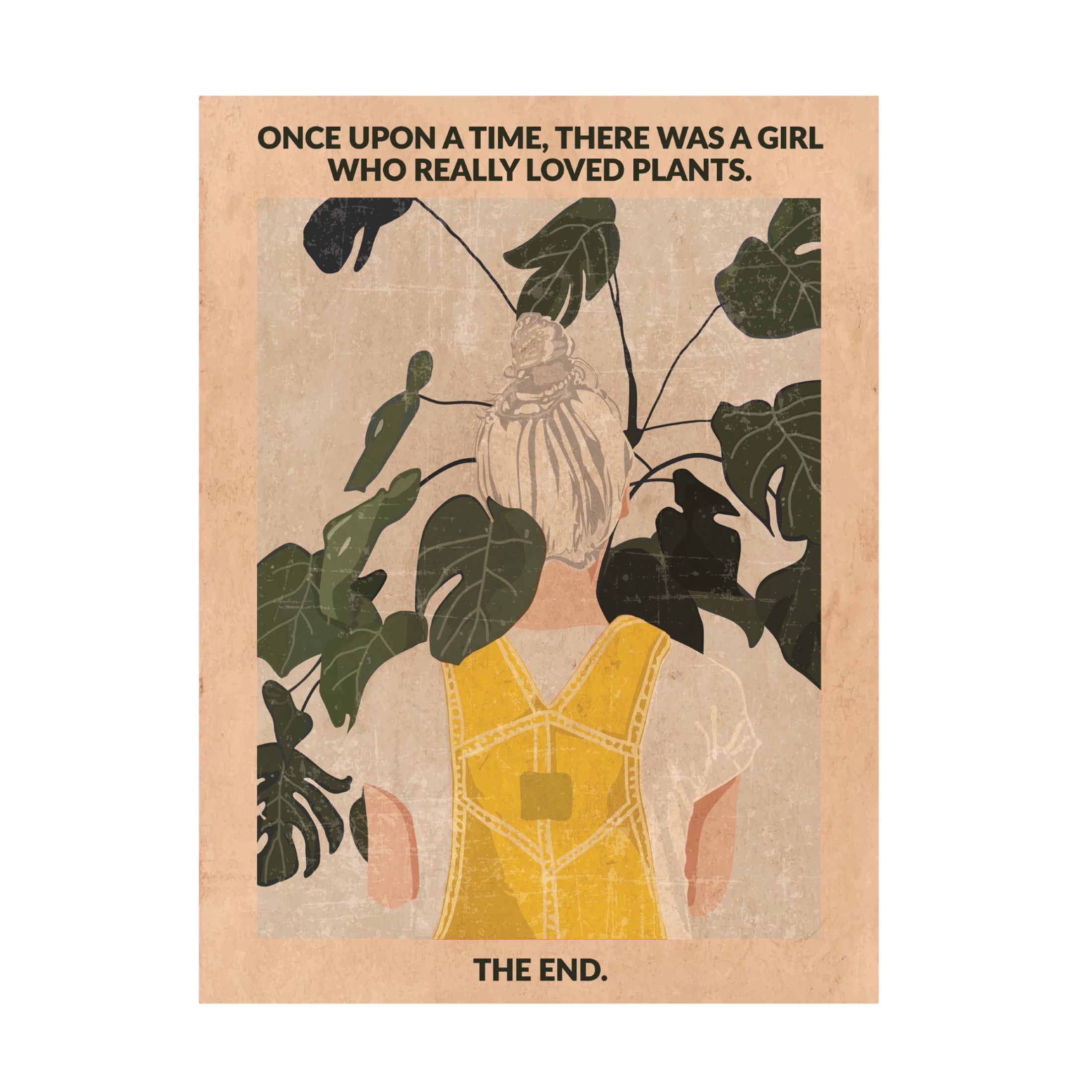 Trademark Fine Art Jon Downer  Plant Girl grey:vintage Canvas Wall Art