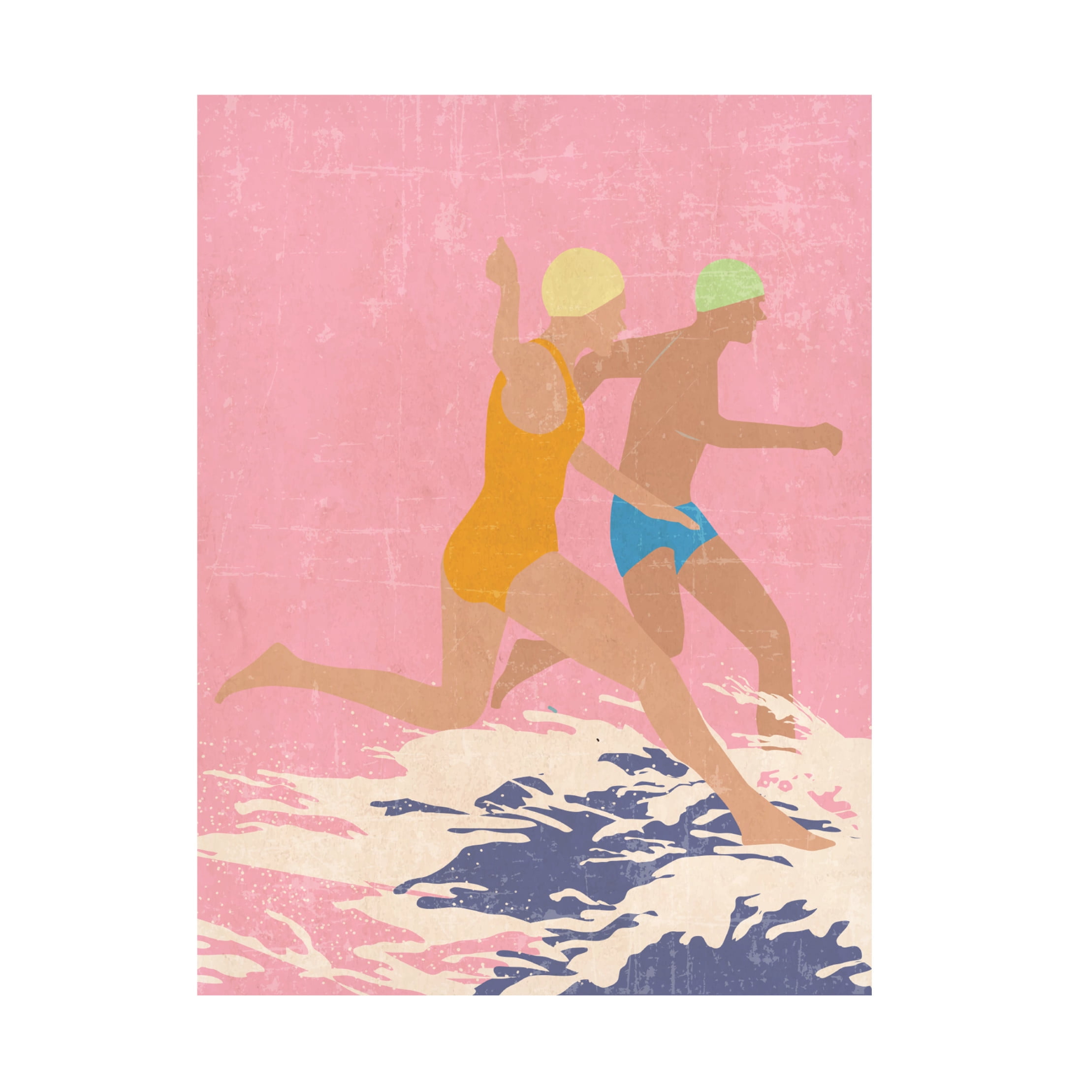 Trademark Fine Art Jon Downer  Running Swimmers pink Canvas Wall Art