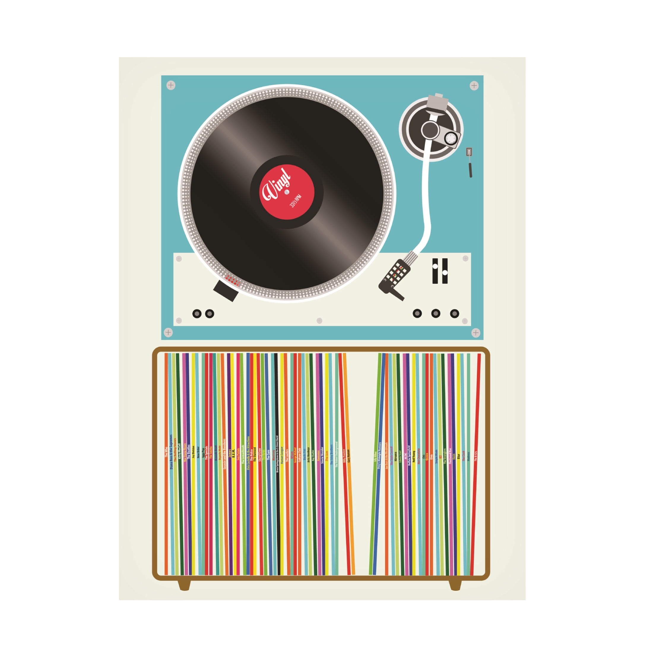 Trademark Fine Art Jon Downer Vinyl Stack Canvas Wall Art