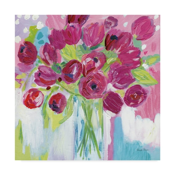 Trademark Fine Art 'Joyful Tulips' Canvas Art by Farida Zaman