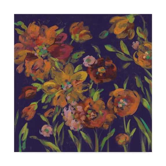 Trademark Fine Art 'July Garden Trio III Indigo' Canvas Art by Silvia Vassileva