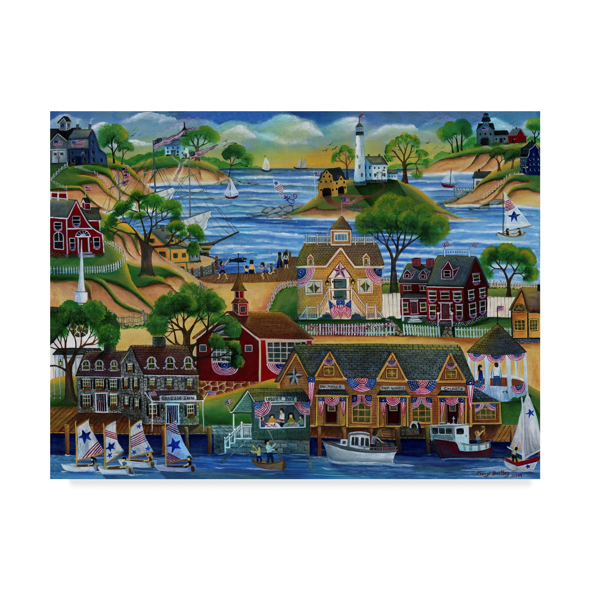 Trademark Fine Art 'July Seaside Celebration' Canvas Art by Cheryl Bartley