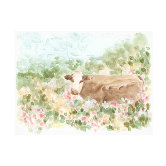 Trademark Fine Art June Erica Vess  Cow Meadow VI Canvas Wall Art