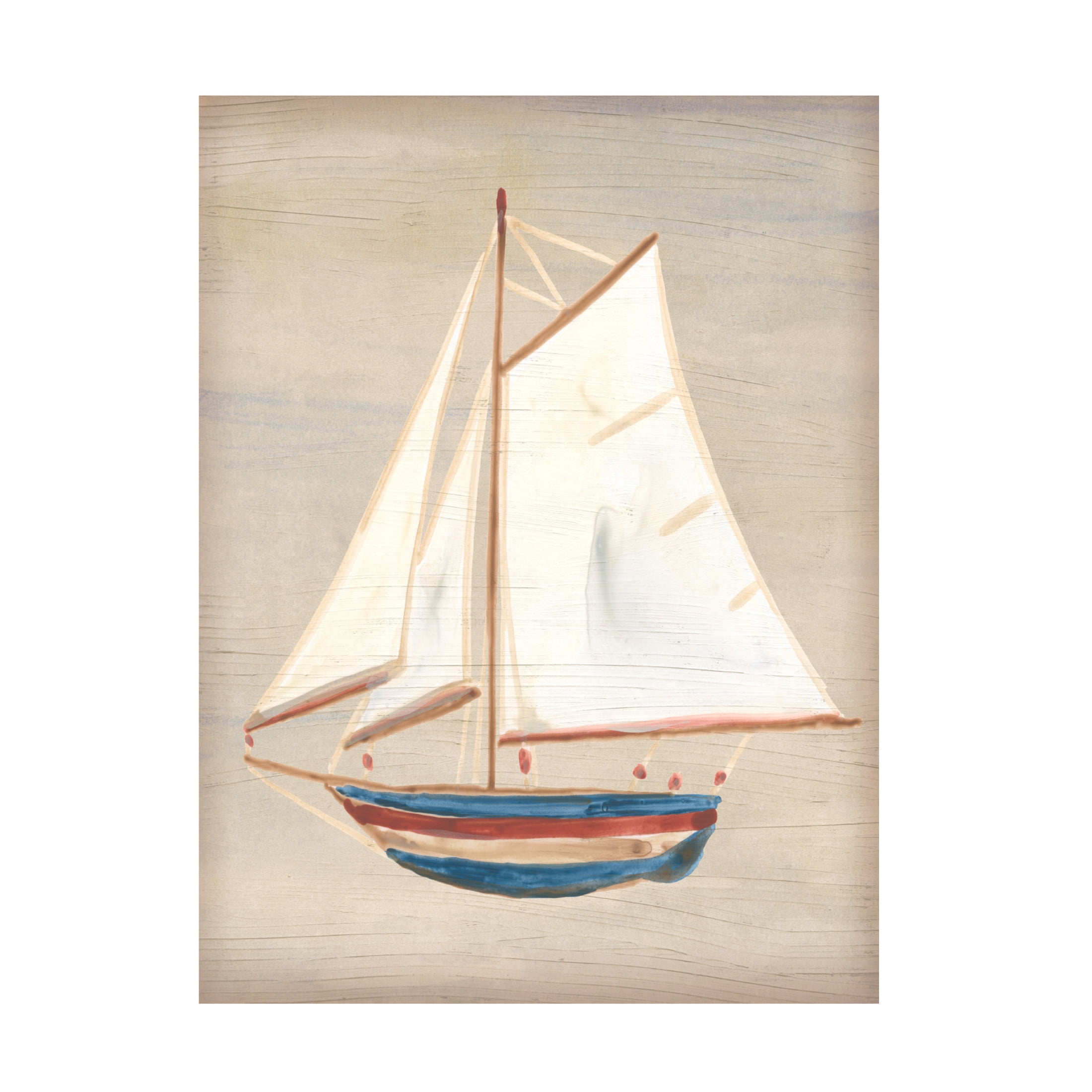 Trademark Fine Art June Erica Vess  Driftwood Sailboat III Canvas Wall Art