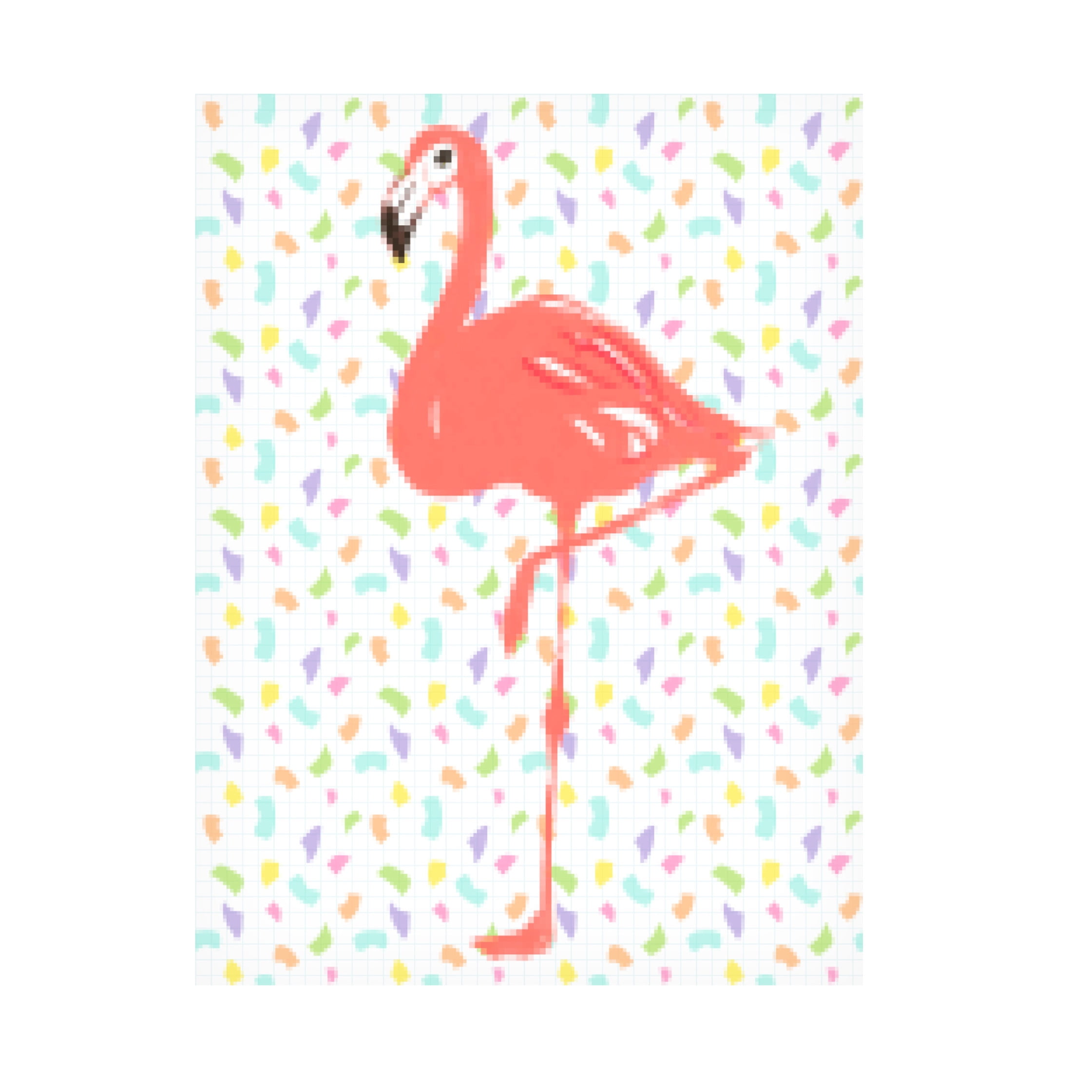 Trademark Fine Art June Erica Vess Flamingo Pixel Party I Canvas Wall Art