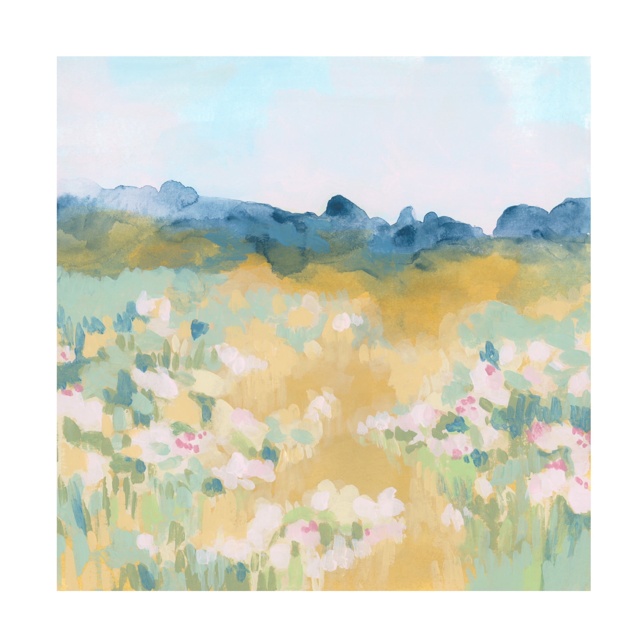 Trademark Fine Art June Erica Vess Ochre Flower Field I Canvas Wall Art