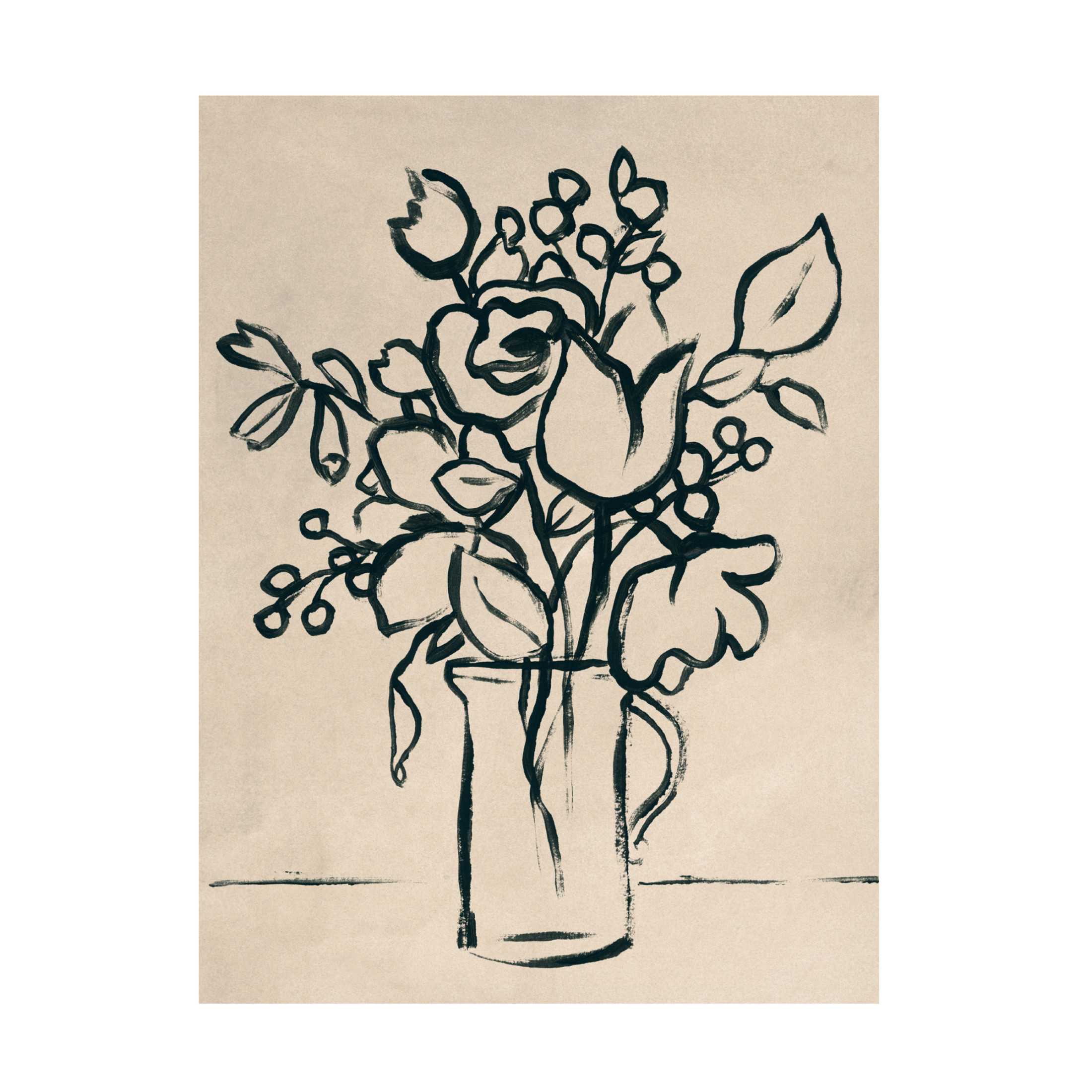 Trademark Fine Art June Erica Vess Parchment Posey II Canvas Wall Art
