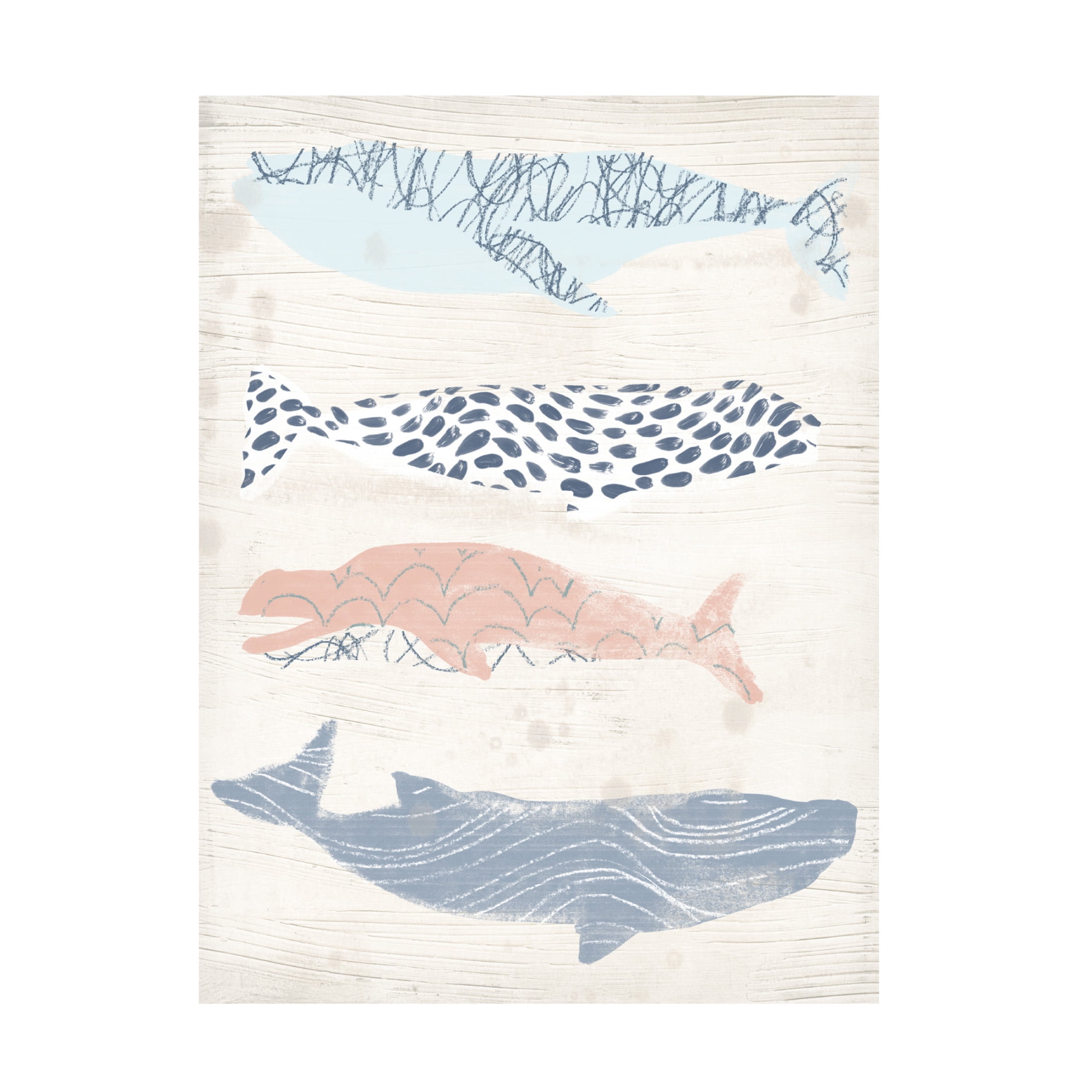 Trademark Fine Art June Erica Vess Patterned Whale Pod I Canvas Wall Art