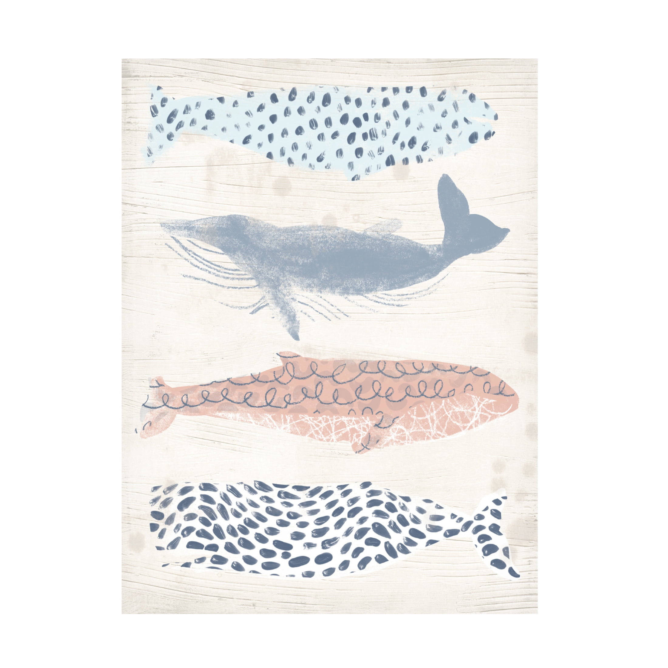 Trademark Fine Art June Erica Vess Patterned Whale Pod II Canvas Wall Art