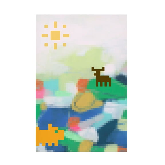 Trademark Fine Art June Erica Vess Pixel Land II Canvas Wall Art