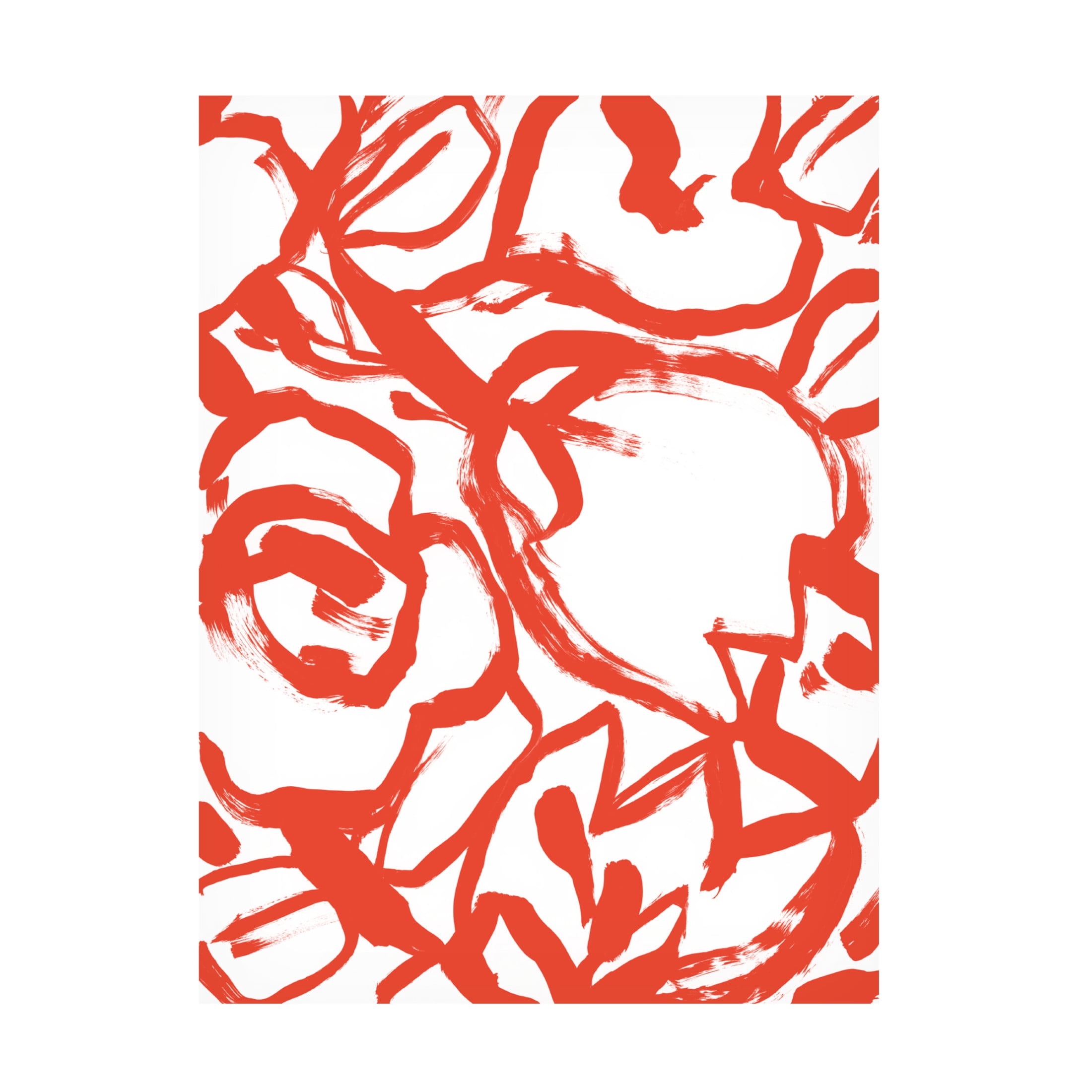 Trademark Fine Art June Erica Vess Red Brush Floral II Canvas Wall Art