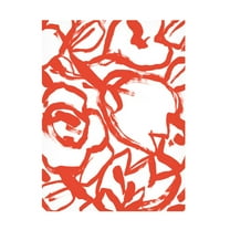 Trademark Fine Art June Erica Vess Red Brush Floral II Canvas Wall Art