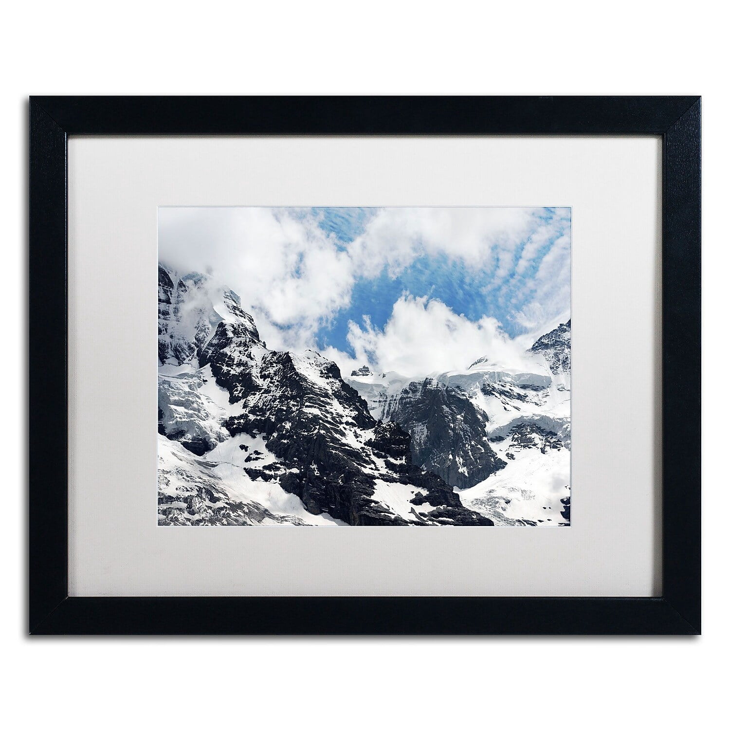 Trademark Fine Art "Jungfraujoch Switzerland" Canvas Art by Philippe Sainte-Laudy, White Matte, Black Frame