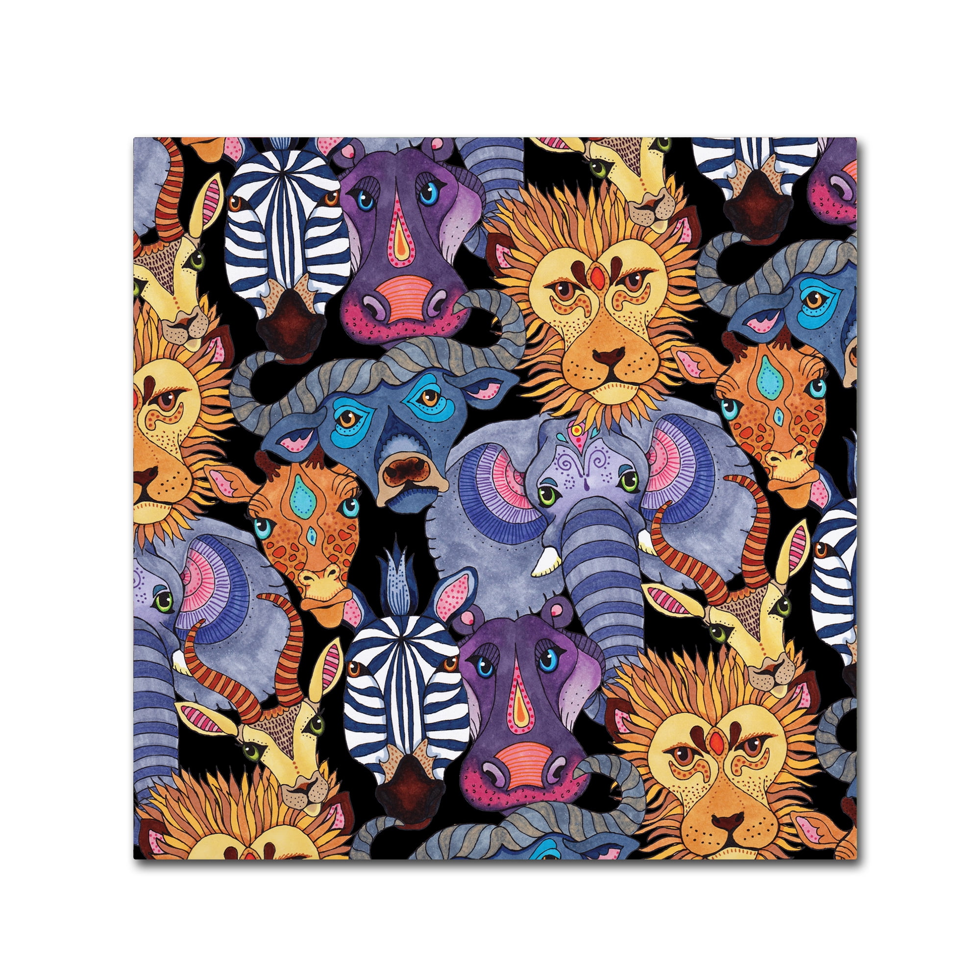 Trademark Fine Art 'Jungle Safari 21 Color' Canvas Art by Hello Angel
