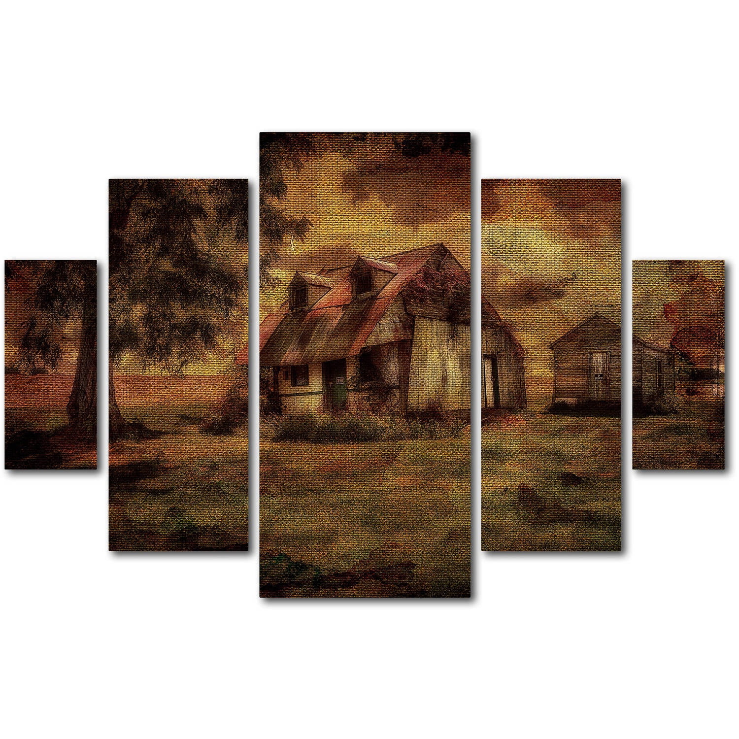 Trademark Fine Art "Just Biding Time" Canvas Art by Lois Bryan 5-Piece Multi-Panel Art Set