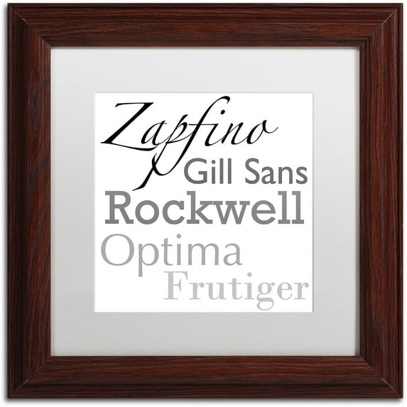 Trademark Fine Art "Just My Type I" Canvas Art by Color Bakery White Matte, Wood Frame