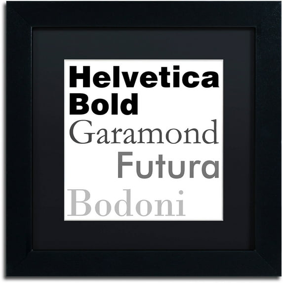 Trademark Fine Art "Just My Type II" Canvas Art by Color Bakery Black Matte, Black Frame