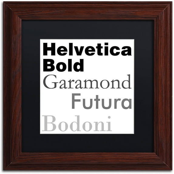 Trademark Fine Art "Just My Type II" Canvas Art by Color Bakery Black Matte, Wood Frame