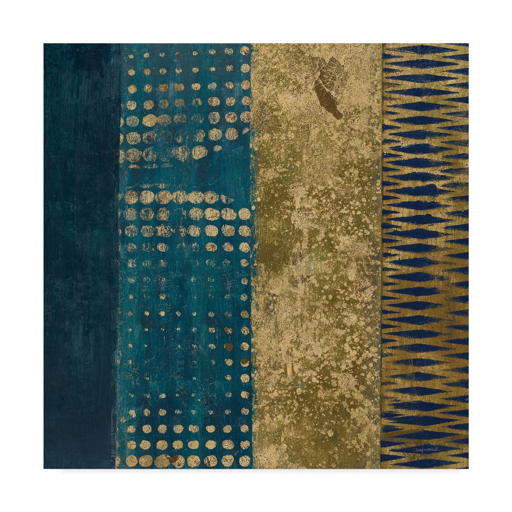 Trademark Fine Art 'Juxtapose III Metallic' Canvas Art by Cheryl Warrick
