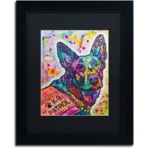 Trademark Fine Art "K-9 Patrol Large-003" Canvas Art by Dean Russo, Black Matte, Black Frame