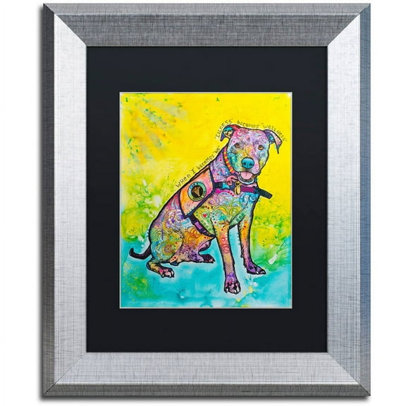 Trademark Fine Art "K-9 Patrol Large-005" Canvas Art by Dean Russo, Black Matte, Silver Frame