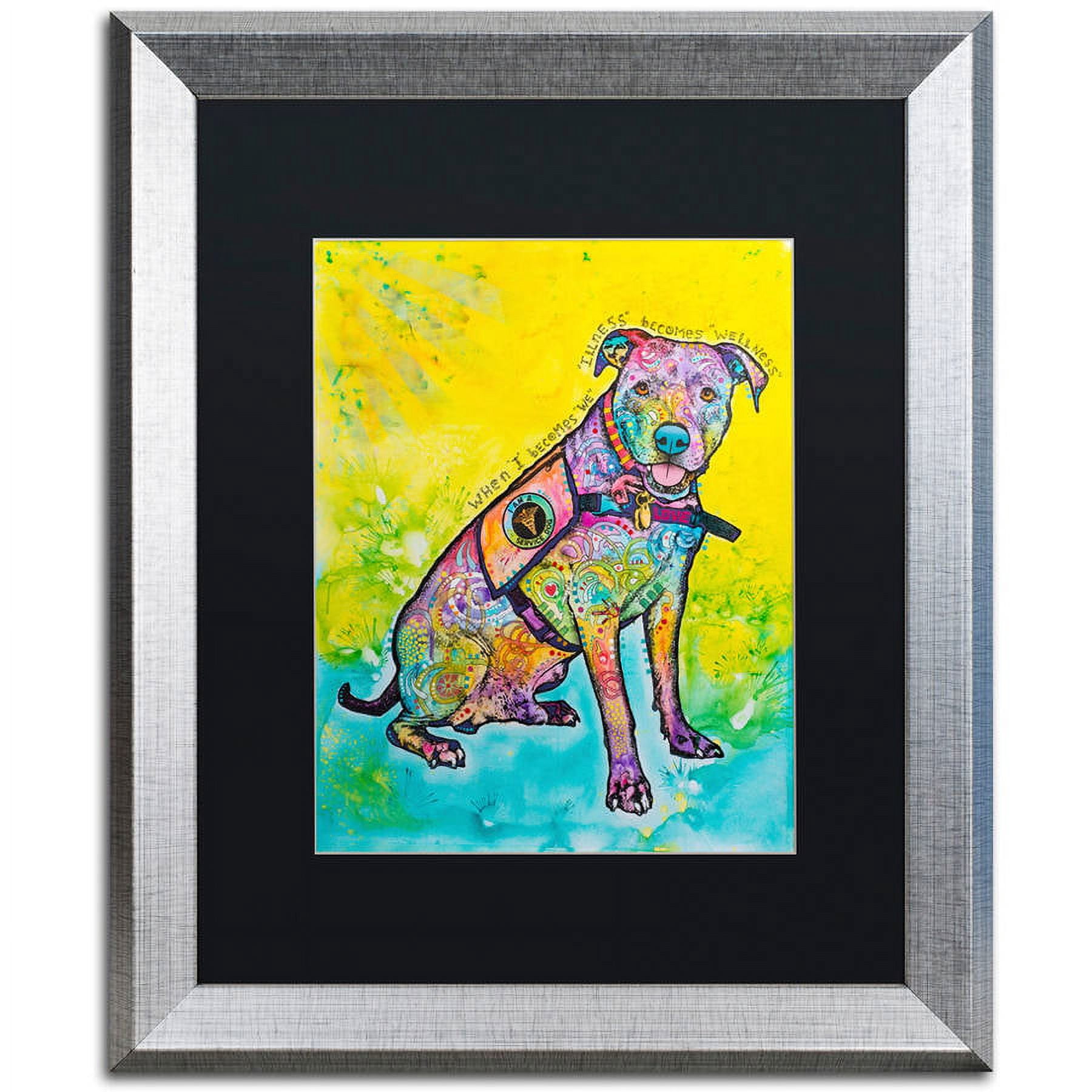 Trademark Fine Art "K-9 Patrol Large-005" Canvas Art by Dean Russo, Black Matte, Silver Frame