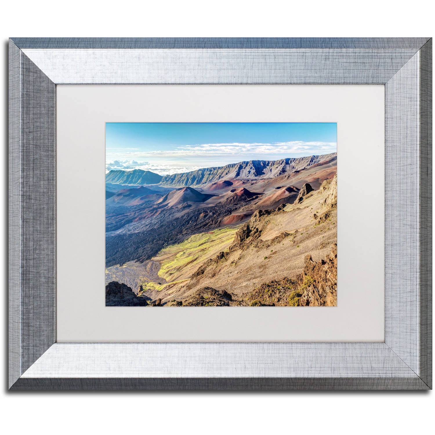 Trademark Fine Art 'Kalahaku Lookout' Canvas Art by Pierre Leclerc, White Matte, Silver Frame