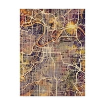 Trademark Fine Art 'Kansas City Missouri City Map II' Canvas Art by Michael Tompsett