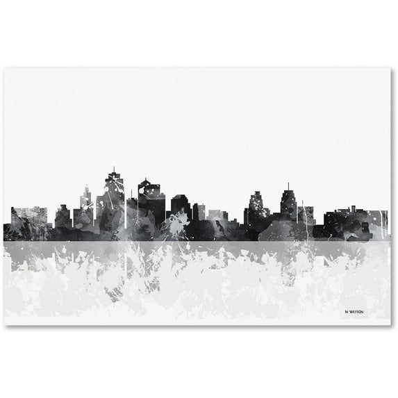 Trademark Fine Art "Kansas City Missouri Skyline" Canvas Art by Marlene Watson