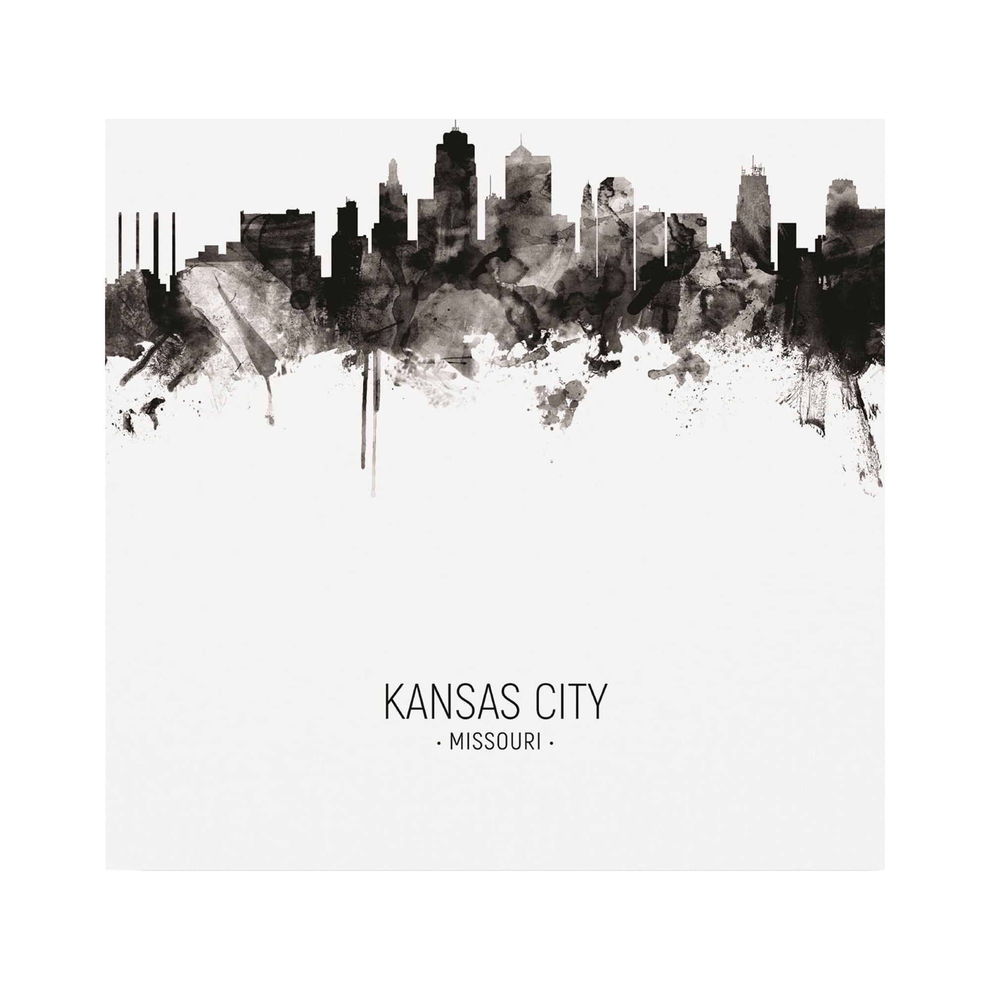 Trademark Fine Art 'Kansas City Missouri Skyline Portrait II' Canvas Art by Michael Tompsett