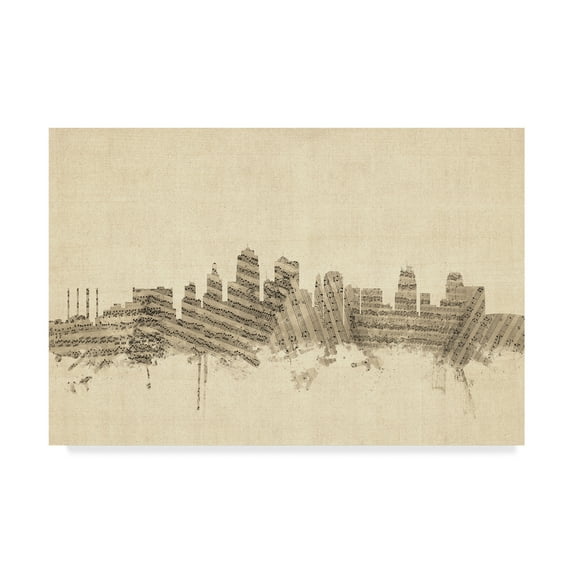 Trademark Fine Art 'Kansas City Missouri Skyline Sheet Music' Canvas Art by Michael Tompsett