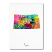 Trademark Fine Art "Kansas Map" Canvas Art by Michael Tompsett
