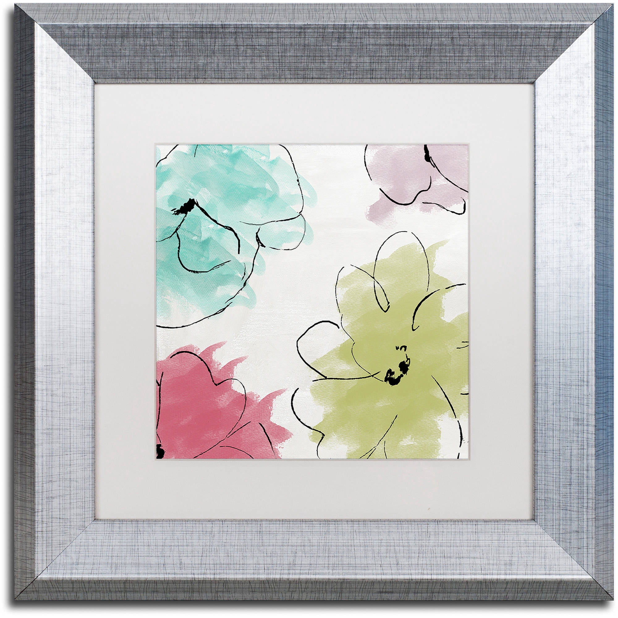 Trademark Fine Art "Kasumi five" Canvas Art by Color Bakery White Matte, Silver Frame