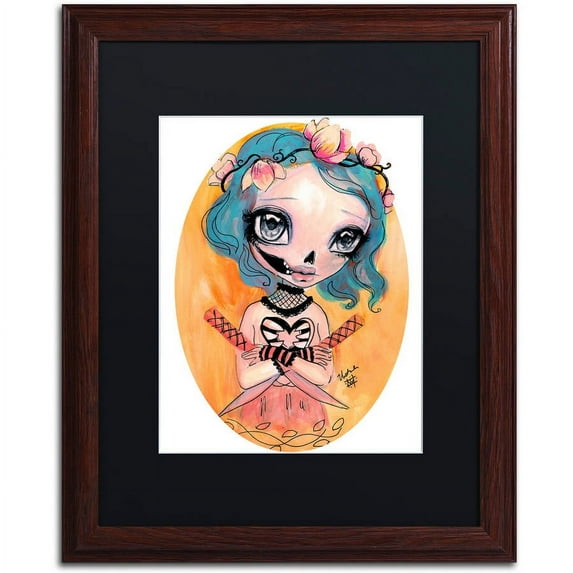 Trademark Fine Art "Katana Kisser" Canvas Art by Natasha Wescoat, Black Matte, Wood Frame