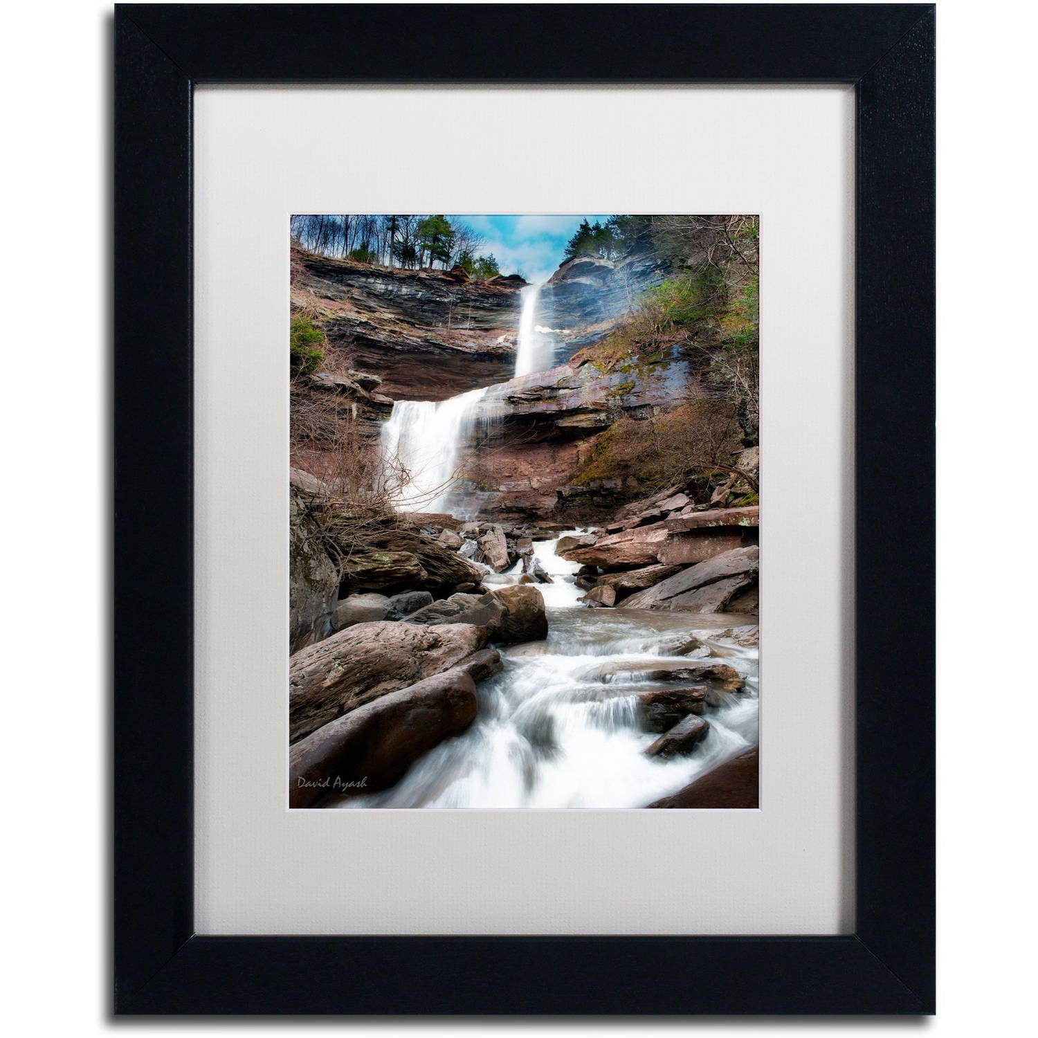 Katerskill Fall Black Framed Canvas Print, 17" x 20"