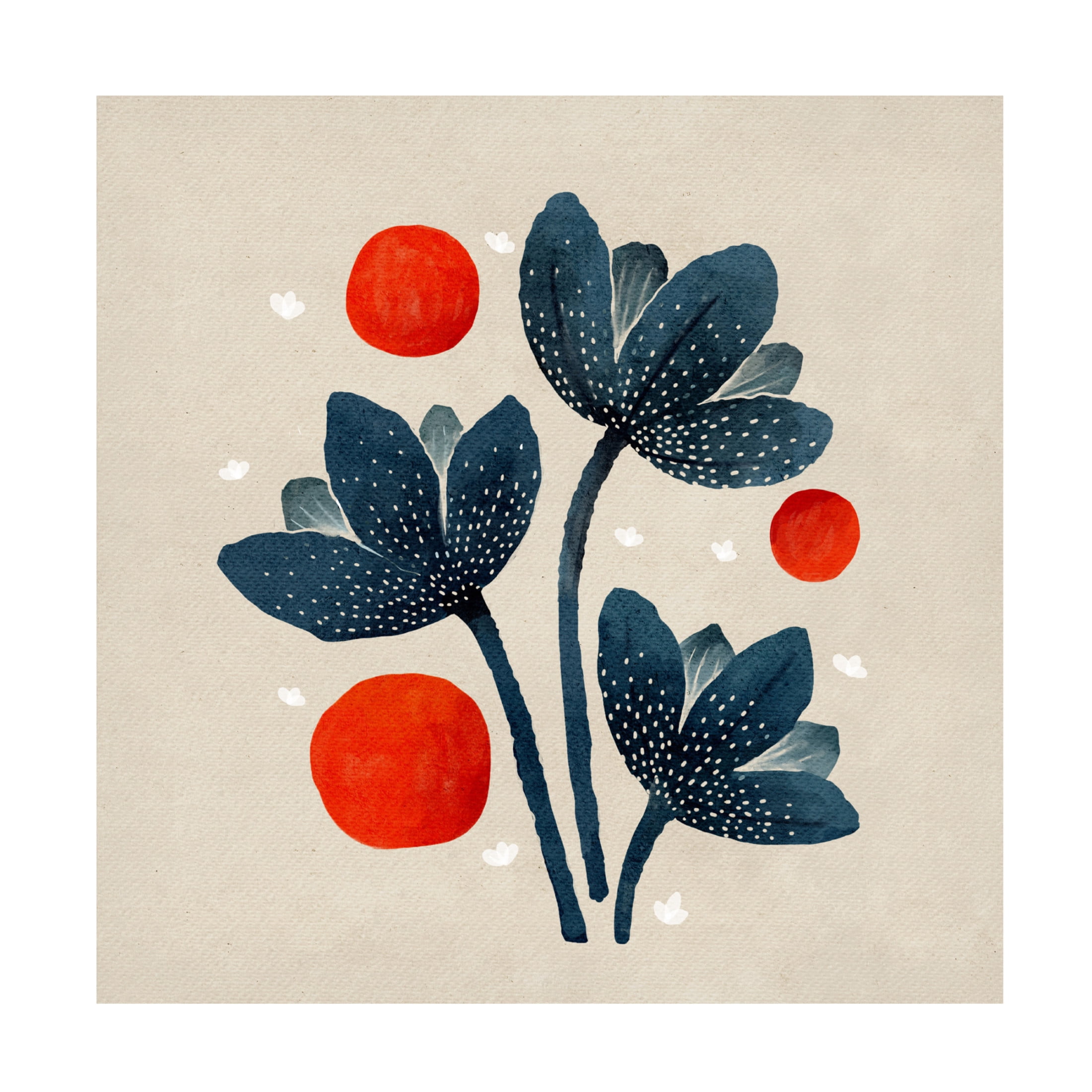 Trademark Fine Art Katie O'Shea  Blue Flowers I Canvas Wall Art