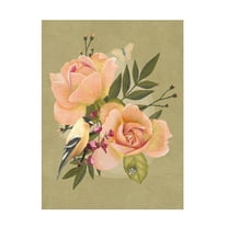 Trademark Fine Art Katie O'Shea  Goldfinch and Flowers II Canvas Wall Art