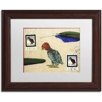 Trademark Fine Art 'Katin Parrot' Canvas Art by Nick Bantock, White Matte, Wood Frame