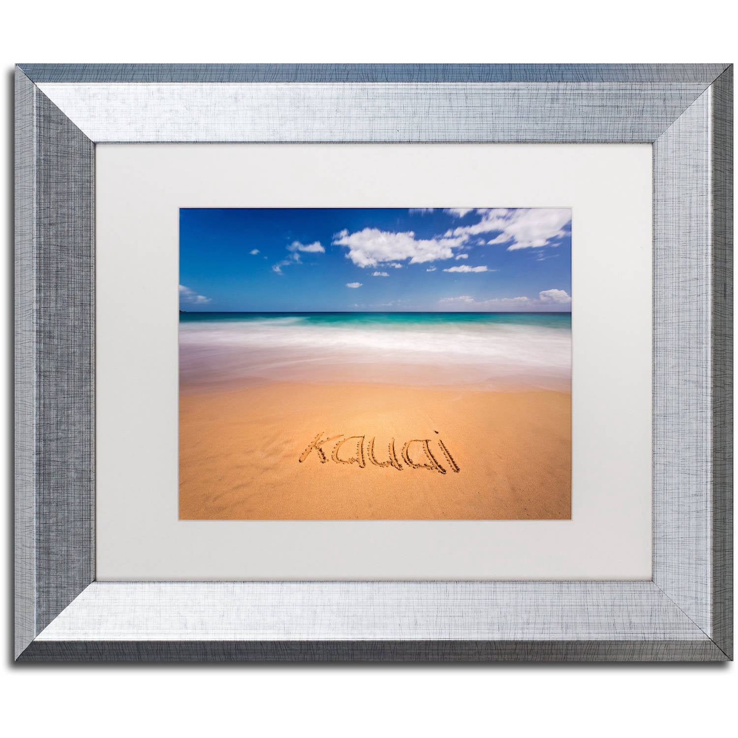 Trademark Fine Art 'Kauai' Canvas Art by Pierre Leclerc, White Matte, Silver Frame