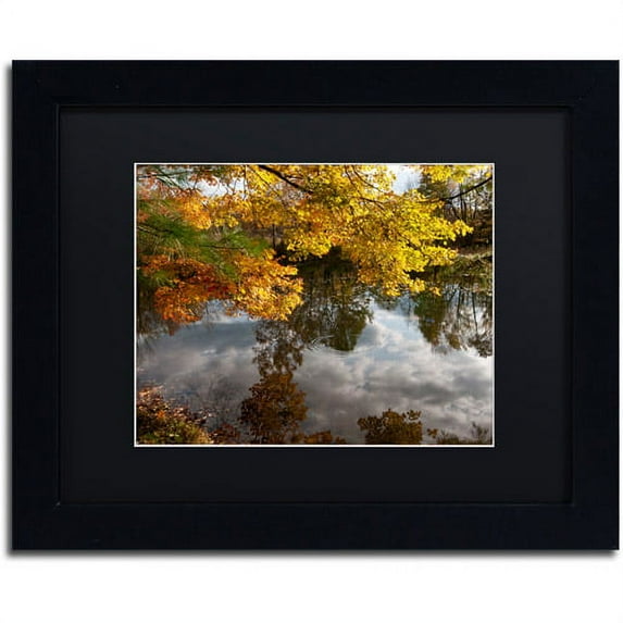 Trademark Fine Art "Kendal Lake Autumn" Canvas Art by Kurt Shaffer Black Matte, Black Frame