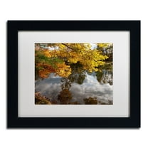 Trademark Fine Art "Kendal Lake Autumn" Canvas Art by Kurt Shaffer White Matte, Black Frame