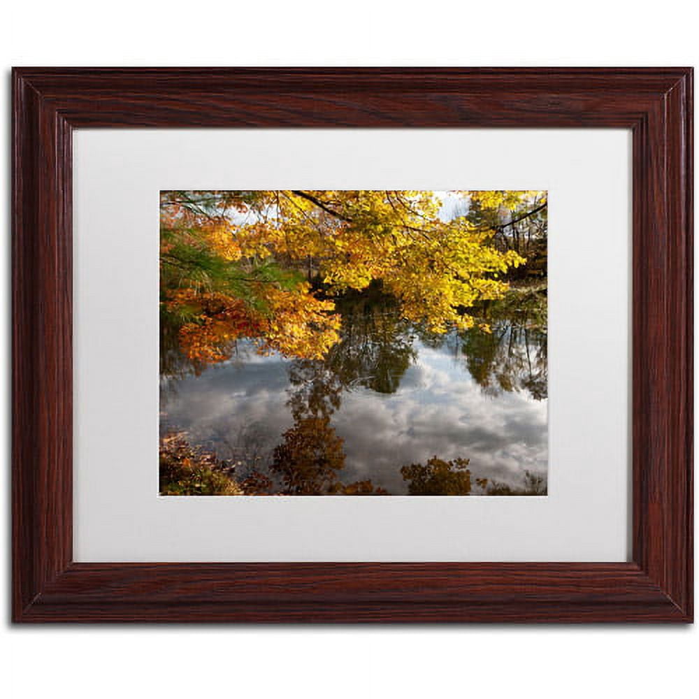Trademark Fine Art "Kendal Lake Autumn" Canvas Art by Kurt Shaffer White Matte, Wood Frame